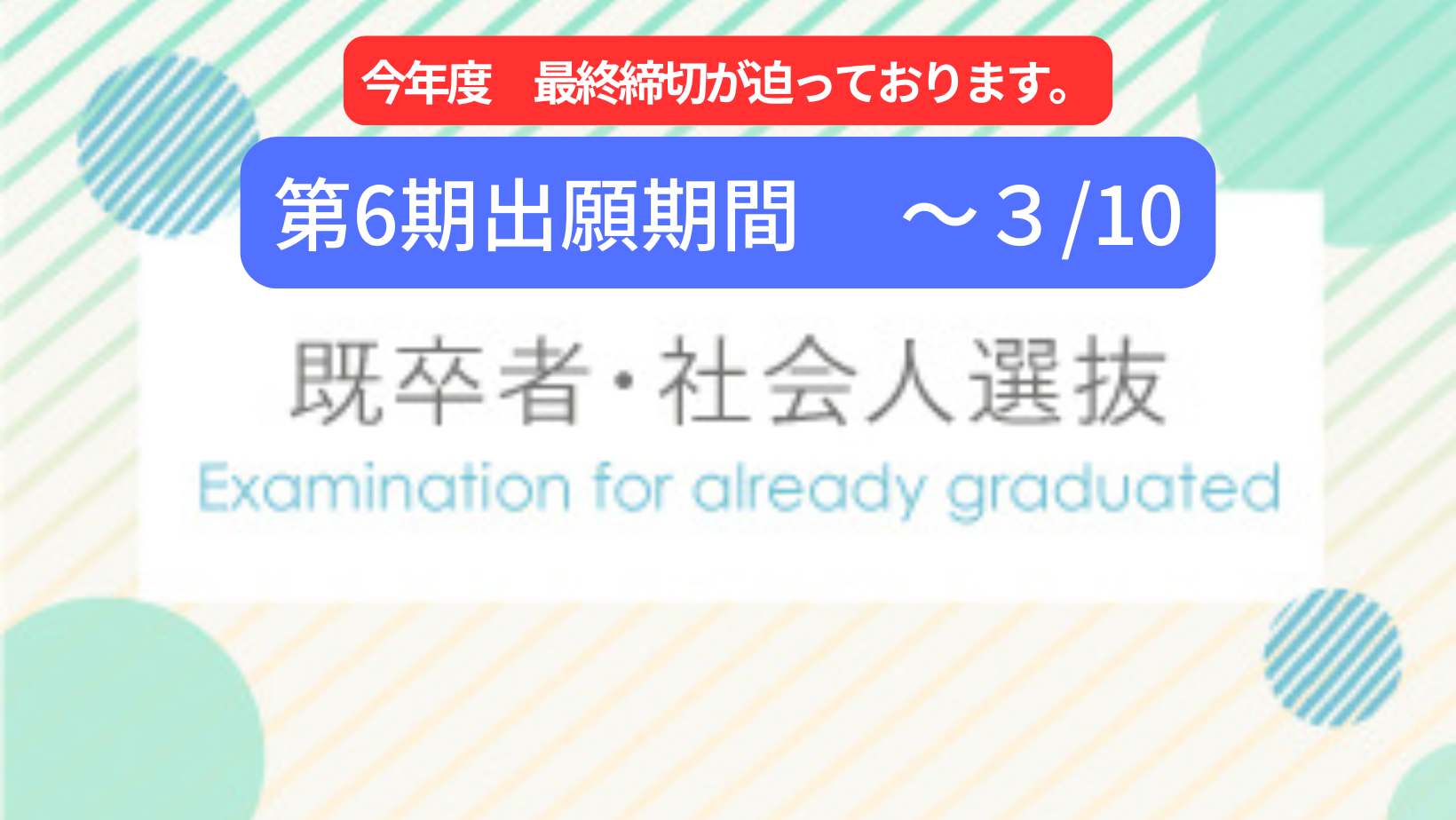 既卒者・社会人選抜